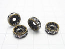 Asfor Rondelle [Clear x Antique brass Finish] Flat 4-10mm 10pcs