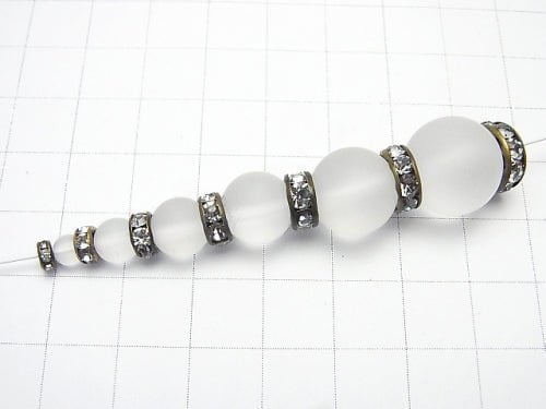 Asfor Rondelle [Clear x Antique brass Finish] Flat 4-10mm 10pcs