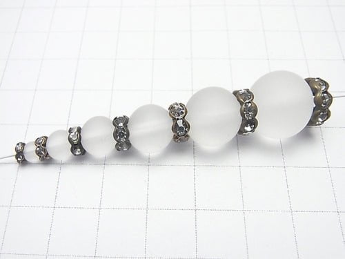 Asfor Rondelle [Clear xAntique brass Finish] Flower shape 4-10mm 100pcs