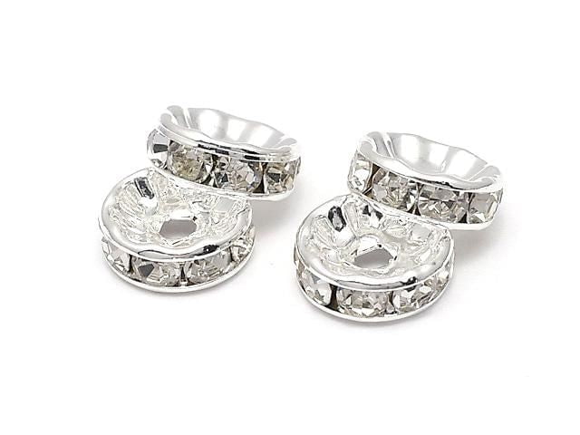 Asfor Rondelle [Clear x Silver] Flat 3-10mm 10pcs
