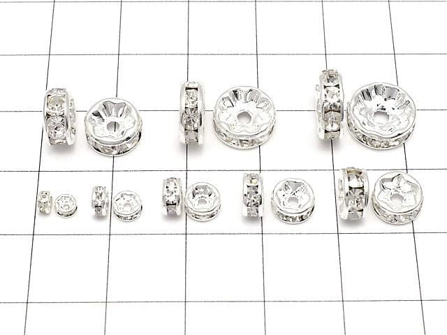 Asfor Rondelle [Clear x Silver] Flat 3-10mm 10pcs