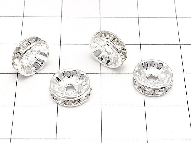 Asfor Rondelle [Clear x Silver] Flat 3-10mm 10pcs