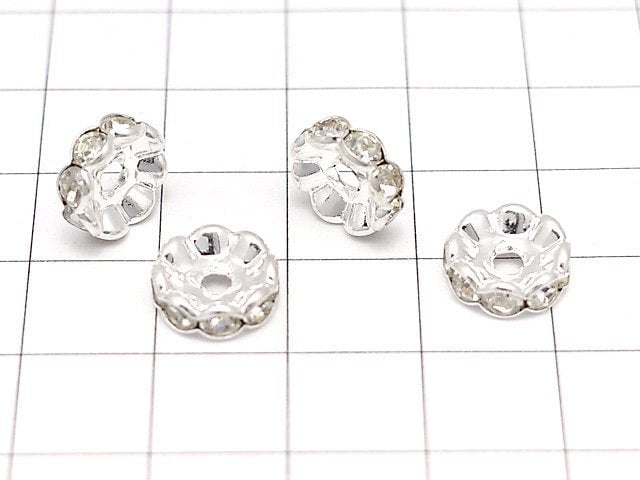 Asfor Roundel [Clear x Silver] Flower Shape 4-10mm 10pcs