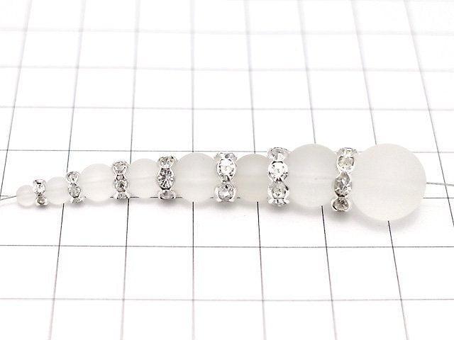 Asfor Rondelle [Clear x Silver] Flower Shape 4-10mm 10pcs