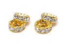 Asfor Rondelle [Clear x Gold] Flat 3-10mm 10pcs