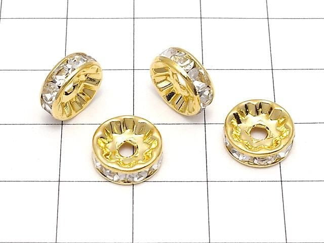 Asfor Rondelle [Clear x Gold] Flat 3-10mm 10pcs