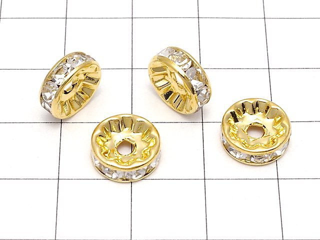 Asfor Roundel [Clear x Gold] Flat 3-10mm 10pcs