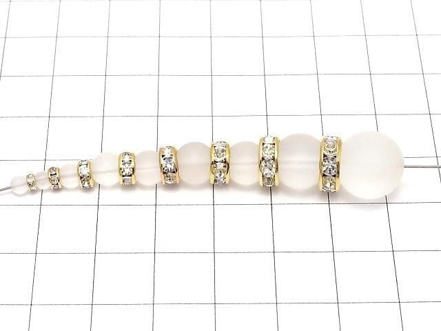 Asfor Rondelle [Clear x Gold] Flat 3-10mm 10pcs