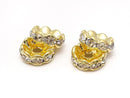Asfor Rondelle [Clear x Gold] Flower Shape 4-10mm 10pcs