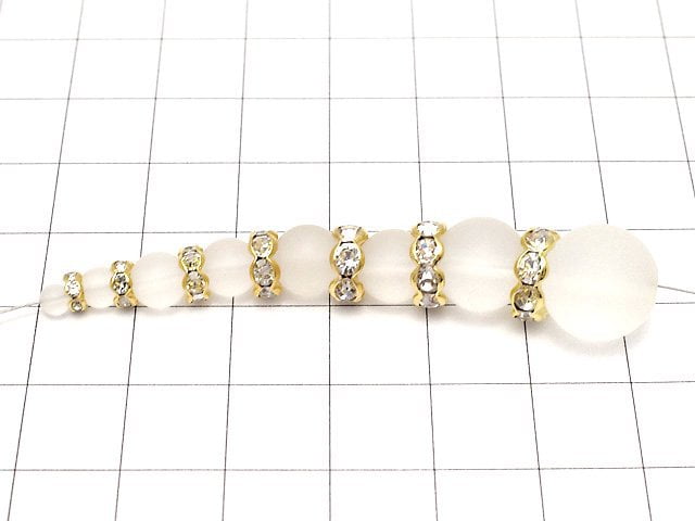 Asfor Rondelle [Clear x Gold] Flower Shape 4-10mm 10pcs