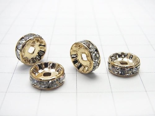 Asfor Rondelle [Clear x Light Gold] Flat 3-10mm 10pcs