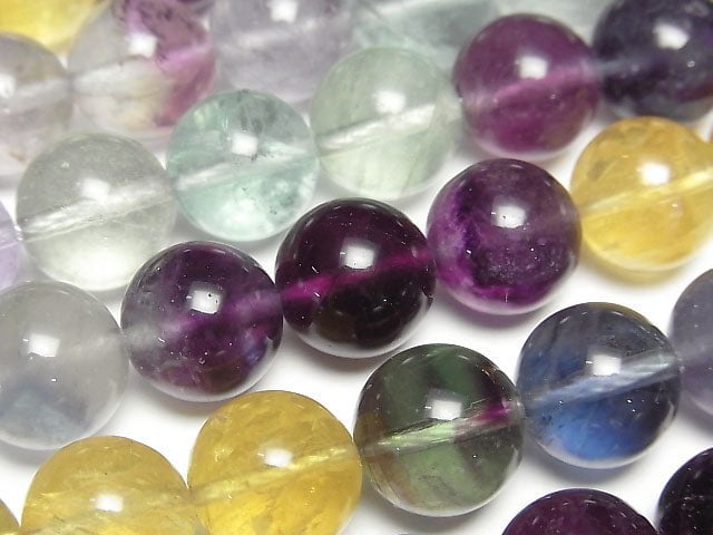 [Video]Fluorite AA++ Round 12mm Color Gradation half or 1strand beads (aprx.15inch/37cm)