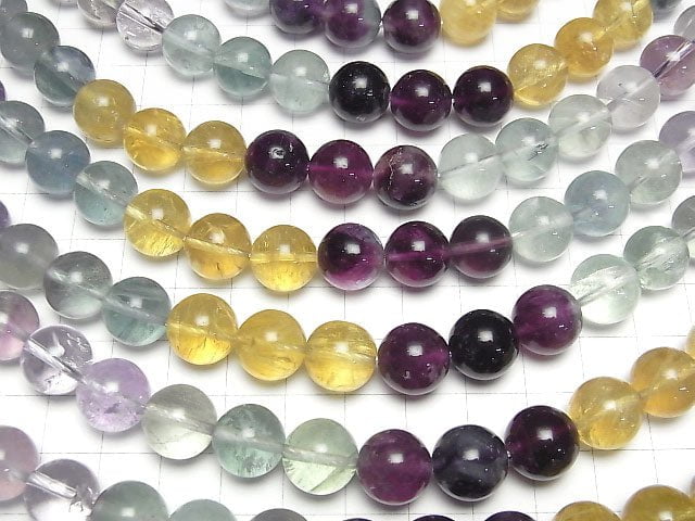 [Video]Fluorite AA++ Round 12mm Color Gradation half or 1strand beads (aprx.15inch/37cm)