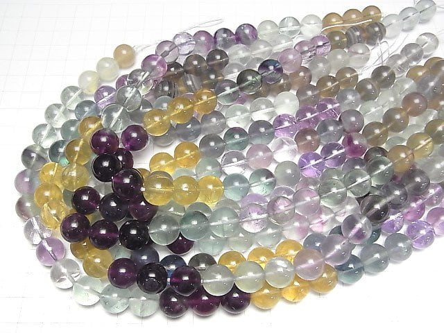 [Video]Fluorite AA++ Round 12mm Color Gradation half or 1strand beads (aprx.15inch/37cm)