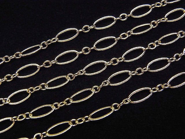 14KGF Patterned Figaro (long and short) chain 4.4mm 10cm