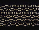 14KGF Patterned Figaro (Long and Short) Chain, 4.4mm, 10cm