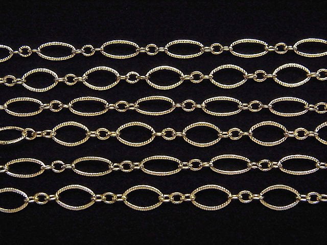 14KGF Patterned Figaro (long and short) chain 4.4mm 10cm