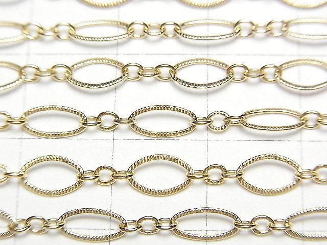 14KGF Patterned Figaro (long and short) chain 4.4mm 10cm