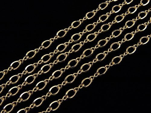 14KGF Figaro (long and short) chain 3mm Twist 10cm