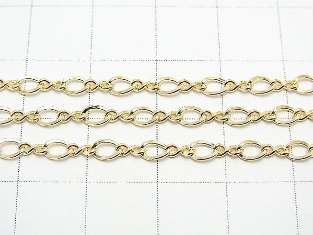 14KGF Figaro (Long and Short) Chain 3 mm Twist 10 cm $6.79!