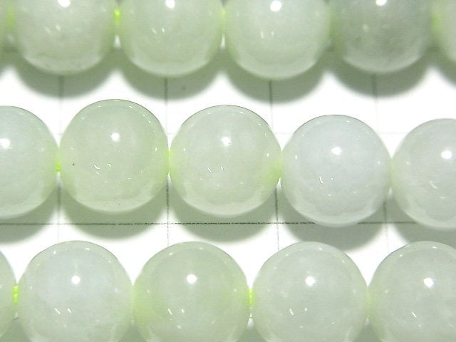 Pastel Green! Burma Jadeite AA++ Round 10mm [2mm hole] half or 1strand (aprx.15inch / 38cm)