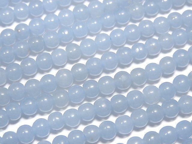 [Video] Angelite AAA Round 4mm 1-strand beads (approx. 15 inches/37 cm)