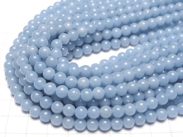 [Video]Angelite AAA- Round 6mm 1strand beads (aprx.15inch/36cm)