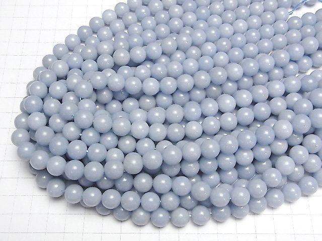 [Video] Angelite AAA Round 10mm half or 1strand beads (aprx.15inch/38cm)