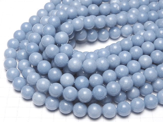 [Video] Angelite AAA- Round 12mm half or 1strand beads (aprx.15inch/37cm)