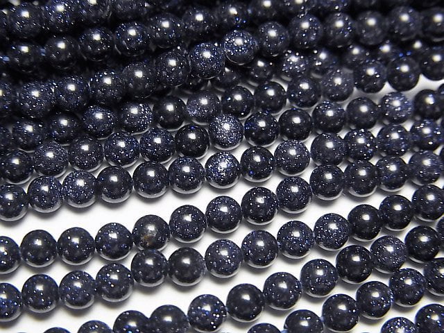 [Video]Blue Golden Sand Stone Round 3mm 1strand beads (aprx.15inch/38cm)