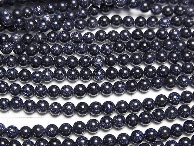 [Video]Blue Golden Sand Stone Round 3mm 1strand beads (aprx.15inch/38cm)