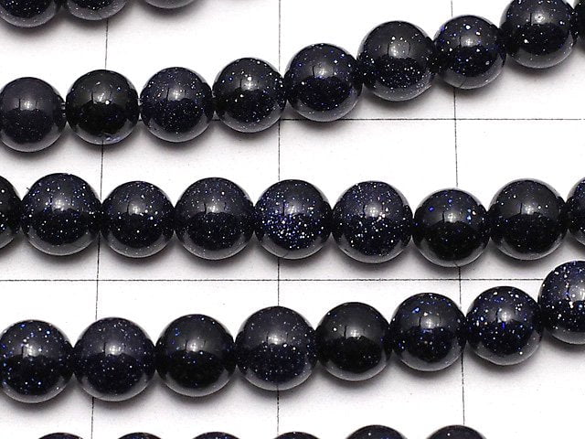 [Video]Blue Golden Sand Stone Round 4mm 1strand beads (aprx.15inch/37cm)