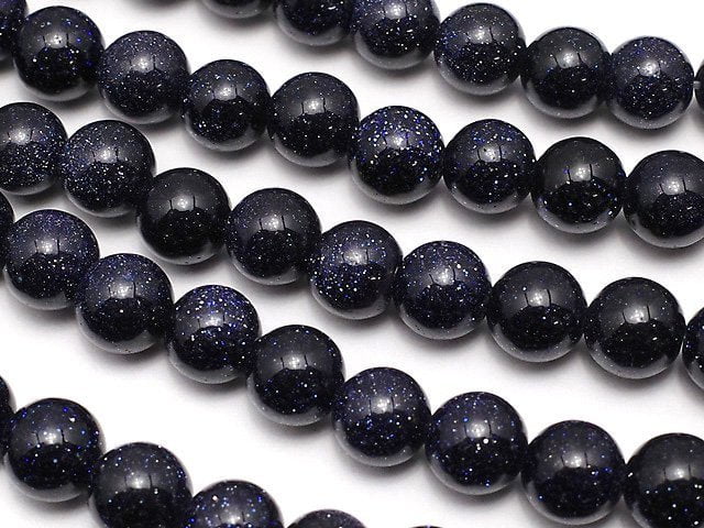 [Video]Blue Golden Sand Stone Round 6mm 1strand beads (aprx.15inch/36cm)