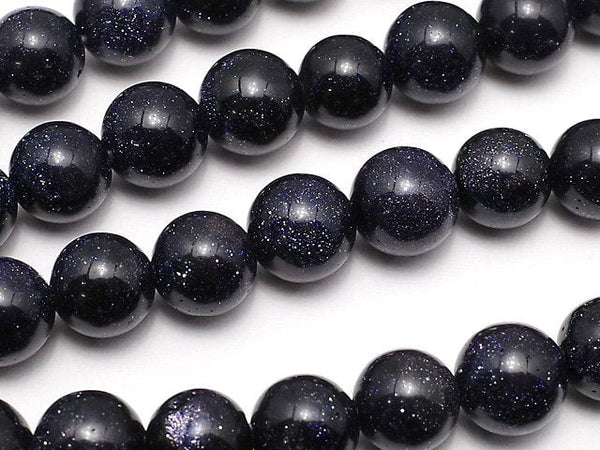 [Video]Blue Golden Sand Stone Round 8mm 1strand beads (aprx.14inch/34cm)