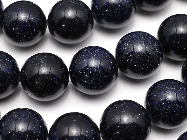 [Video] Blue Golden Sandstone Round 12mm 1-strand beads (approx. 15 inches/36 cm)