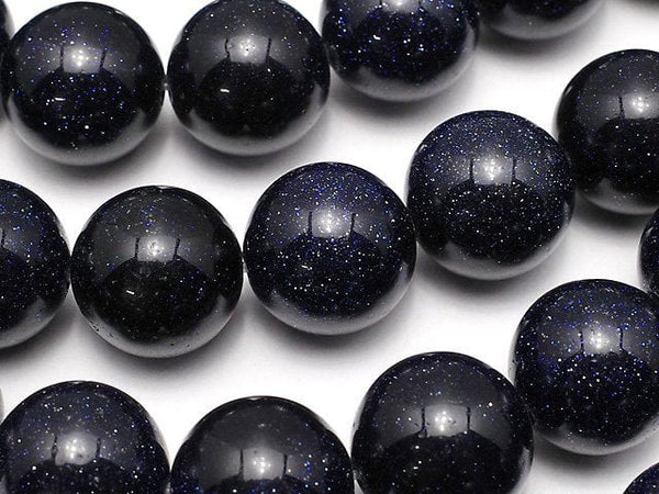 [Video]Blue Golden Sand Stone Round 12mm 1strand beads (aprx.14inch/35cm)