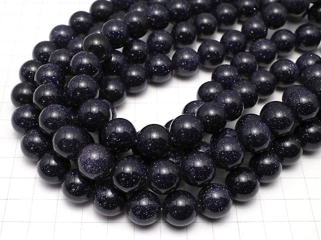 [Video]Blue Golden Sand Stone Round 14mm half or 1strand beads (aprx.15inch/36cm)