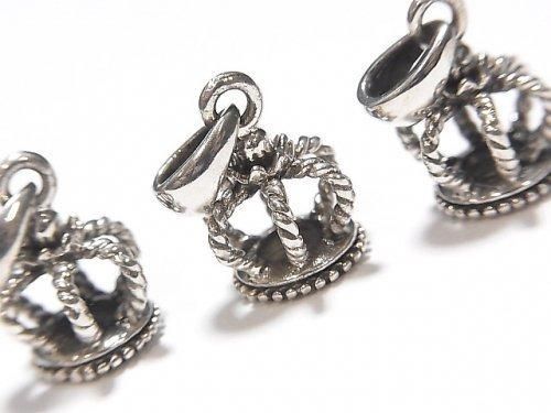 Silver 925 Crown Motif Pendant 15x10x10mm Twist 1pc