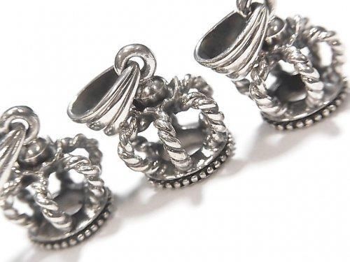Silver 925 Crown Motif Pendant 17x14x14mm Twist 1pc