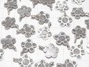 Karen Silver Flower Motif Charm 16x12x1mm 2pcs