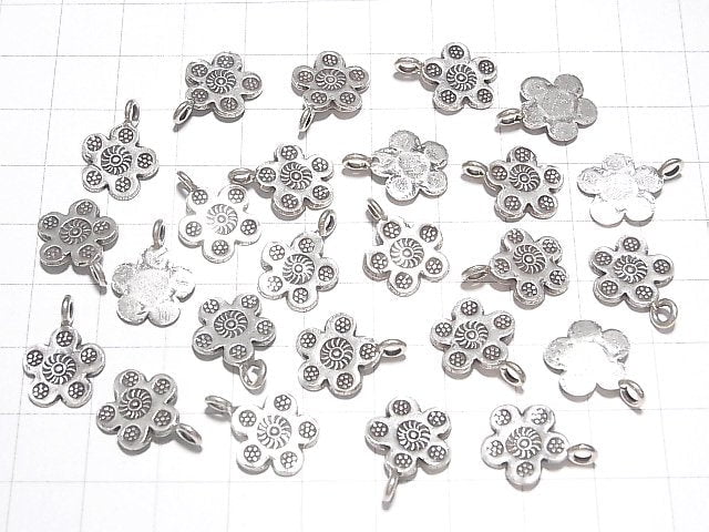 2pcs $4.79! Karen Hill Tribe silver flower motif charm 16 x 12 x 1 mm