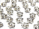 Karen Silver Flower Motif Beads 7x7x4mm 2pcs