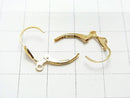 14KGF earrings, French hook, heart, 1 pair
