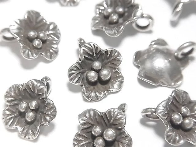 Karen Silver Flower Charm 11mm 1pc