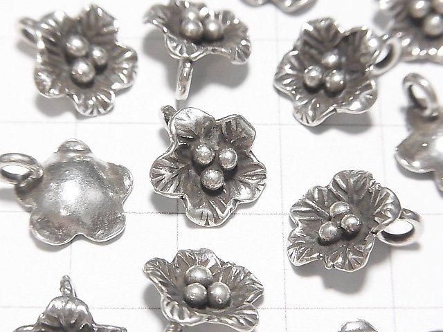 Karen Silver Flower Charm, 11mm, 1pc