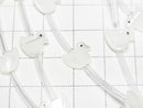 High-quality Mother of Pearl MOP AAA White Duck Shape 9x10mm Half or 1 Strand (Approx. 14 Pieces)