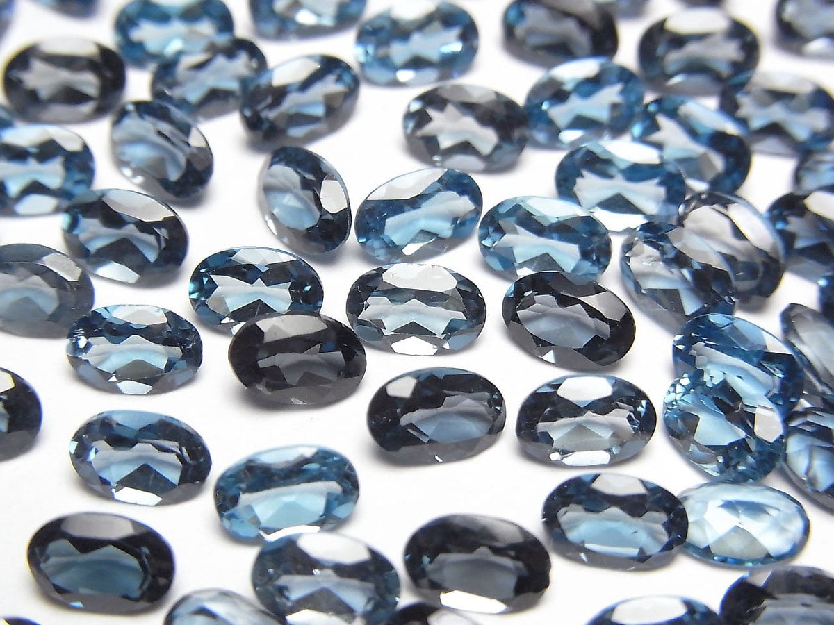 倫敦藍拓帕石 AAA 級橢圓刻面裸石 6x4mm 3顆