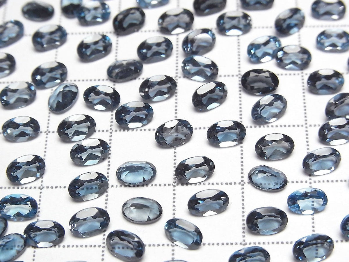 倫敦藍拓帕石 AAA 級橢圓刻面裸石 6x4mm 3顆