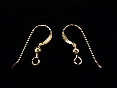 14KGF Round Earwire 22x9mm 1 pair
