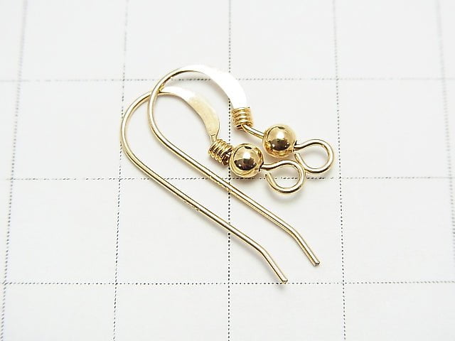14KGF Round Earwire 22x9mm 1 pair